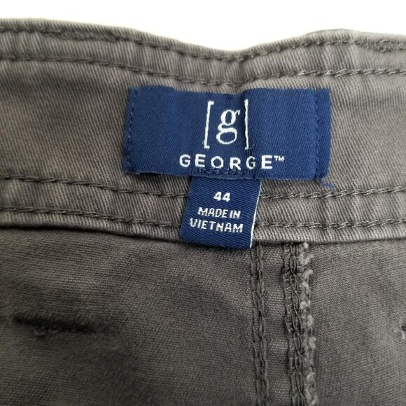 George Mens Cargo Shorts Size 44 Charcoal Gray Cotton Utility Pockets Streetwear - Picture 3 of 8